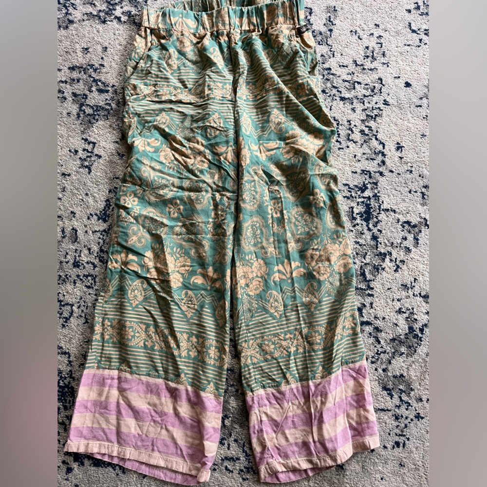 Matilda Jane SALTY KISS WIDE LEG Pants SMALL Palazzo Lightweight Beach